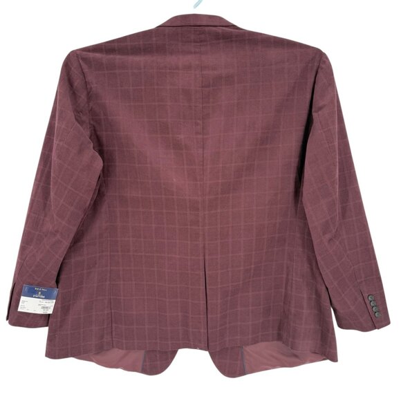 Stafford Men's Burgundy Check Corduroy Sport Coat Big/Tall Size 60L NWT $220.00 - Picture 2 of 12